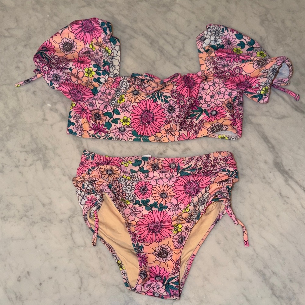 Shade Critters size 5t Floral Kids Swim Set